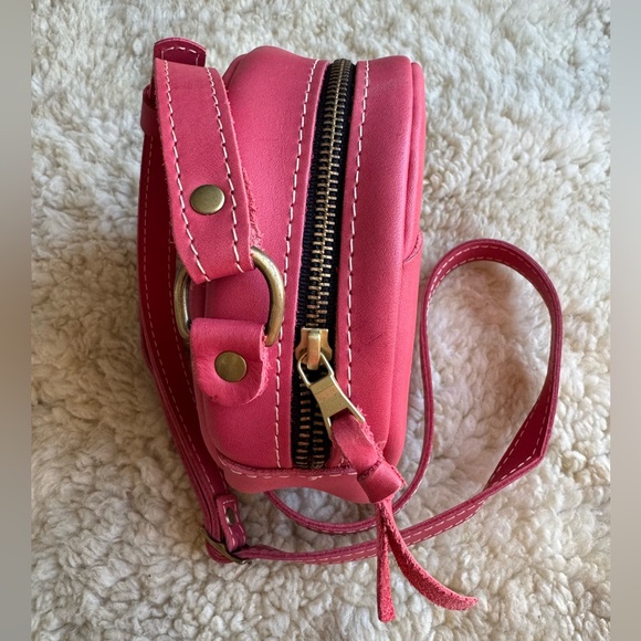 Portland Leather Pink Crossbody Bag - Picture 4 of 11